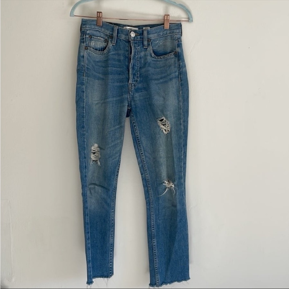 RE/DONE Originals High Rise Ankle Crop in Ghost